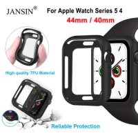Soft Silicone case For Apple Watch Series 5 4 Cover Frame Protection Bumper For iWatch Band 40mm 44mm Screen Protector Case