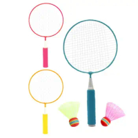 Kids Badminton Set Racket Sports Set With 2 Nylon Shuttlecocks Non-Slip Children's Badminton Racket Entertainment &amp; Exercise