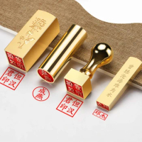 Engraved Brass Name Stamp Custom Chinese Calligraphy Name Stamp Seal Custom Teacher Painter Calligraphy Painting Office Brass Se
