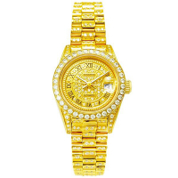 ROSDENTON 勞斯丹頓 公司貨 榮耀時光 滿天星晶鑽機械腕錶-金-女錶(97626LGB-A3)26mm