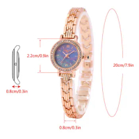 Mei Gold Watch Lady Quartz Watch Aurora Purple Dial Broken Diamond Embellishment Fashion Light Luxury Women'S Watch Bracelet Set