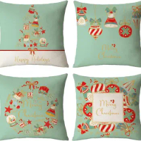 Merry Christmas pillowcase Throw pillowcase gift cushion cover outdoor home bed sofa 45x45 pillow case