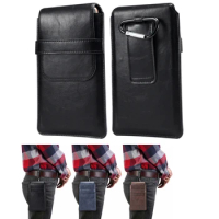 Men Leather 4.7~6.9 inch Mobile Phone Cover Case Hip Belt Bum Purse Phones for Samsung Iphone Xiaomi Huawei Waist Bag