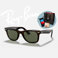 【RayBan 雷朋】Wayfarer玳瑁膠框太陽眼鏡(RB2140F-902 52mm 54mm)