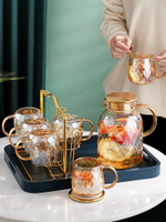 冷水壺家用裝水耐高溫高硼硅玻璃涼水杯套裝果汁檸檬泡茶壺涼水壺