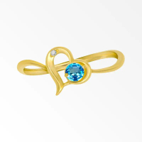 A.CEMI Blue Topaz-December Birthstone Ring สวิสบลูโทพาส แหวน สวิสบลูโทพาส แหวนเงินแท้ ชุบทอง 18K