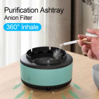 Home Anion Ashtray with Air Purifier Soot Filter Secondhand Smoke Detachable Car Anti-fly Ash Ashtrays for Living Room Office
