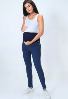 THE MOM STORE 遇險帶腹部支撐的孕婦裝牛仔褲-藍色