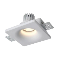 Recessed Anti-Glare LED Plaster COB Spotlight 7W 10W Round Ceiling Light Square Downlight Home Living Room Bedroom Lighting