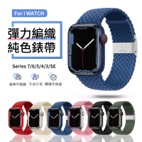 【ANTIAN】Apple Watch Ultra 2 Series 9/8/7/SE/6/5/4 單色編織尼龍卡扣錶帶 38/40/41mm42/44/45/49mm