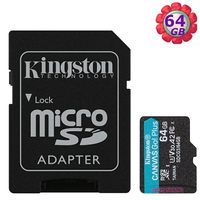 KINGSTON 64G 64GB microSDHC Canvas Go Plus 170MB/s SDCG3/64GB SD U3 A2 V30金士頓 記憶卡【序號MOM100 現折$100】
