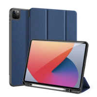 Luxury Tablet Leather case for iPad Pro 12.9'' 2021 Smart Sleep Wake DUX DUCIS DOMO Series Trifold Protective Case Cover