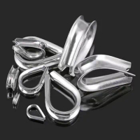 M1.5 M2 M3 M4 M5 M6 304 Stainless Steel Cable Wire Rope Protective Sleeve Thimbles Rigging Chicken Heart Ring Fixing Workpiece