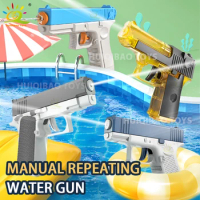 HUIQIBAO Summer Manual Water Gun Fight Portable Desert Eagle M1911 Pistol Shooting Game Outdoor Fantasy Toys for Children Gifts