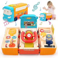 ProudNada Toys ของเล่นเด็ก พวงมาลัยของเล่นจำลอง 2in1 MUSIC SCHOOL BUS NO.5257