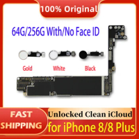 Original Motherboard For iPhone 8 Plus Clean iCloud 64gb Mainboard with Touch ID 256gb Unlocked Logic Board for iPhone8 Plate