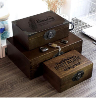 實木帶鎖小木箱復古盒子大儲物箱收納盒收藏木箱子木質木盒大密碼 一號淘社