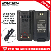 Baofeng UV-9R PLUS Thicken Battery for Walkie Talkie UV9R Plus UV9RPRO UV9RERA UV9RAMG Li-ion Battery Suport Type-C Charging