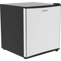 Honeywell Compact Refrigerator 1.6 Cu Ft Mini Fridge with Freezer, Single Door, Low noise, for Bedroom, Office, Stainless Steel