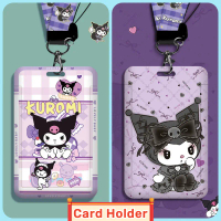 Kuromi ID card holder tali lanyard transportasi motif sanrio kartun untuk sekolah kantor pelajar Pel