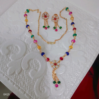 18 inches Crystal Chain with earing