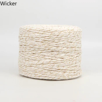 Ready Stock Japan 200 M 2ply Metallic Eco-friendly Raffia Straw Yarn for Crocheting Sunhat Raffia Rope for Flower Gifts Wrapping
