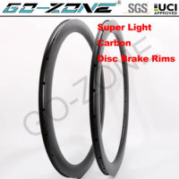 Super Light 700c Carbon Road Rims Disc Brake Clincher Tubeless 25mm Width UCI Quality High Quality Carbon Road Rims