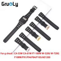 Rubber Strap For G Shock CA-53W Calculator Watchband CA-61W/ FT-100W/ W-520U/ W-720G F108W/F91/F94/F84/F105/AE1200 Replace Band
