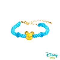 Disney迪士尼金飾 黃金編織手鍊-平安結米奇款