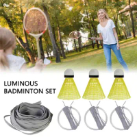 Outdoor Single Glowing Badminton Shuttlecocks Self Adhesive High Elastic Lightweight Training Supplies Portable Badminton Balls