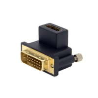 90 degrees up and down angled dvi male to HDMI compatible female pan adapter for computer