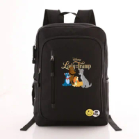 Disney Lady and the Tramp School Bags For Teenager Laptop Backpack Boys Girls Casual Book Bag Daypack Mochila Travel Bag