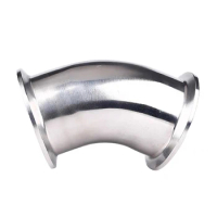 3/4"-4"(19mm-102mm) Tri Clamp 1.5" 2" 2.5" 3" 3.5" 4" 45 Degree Elbow SUS304 Stainless Sanitary Pipe Fitting Connector Homebrew