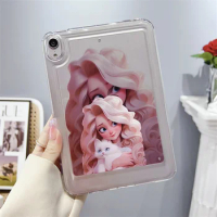 For Apple iPad Mini 6 Case For iPad Mini 5 4 Case Soft TPU Shockproof Back Cover Space Painted Princess Airbag Tablet Case+Gift