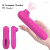 Powerful Clit Sucker Vibrator Sex Toys for Women 10 Modes Vacuum Clit Nipple Sucking Tongue Vibrating Oral Licking