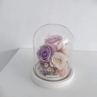 【FLORA FLOWER】永生花夜燈 - 溫柔淡紫粉系