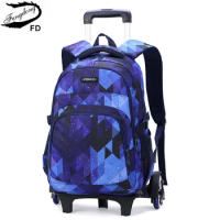 boy school backpack with 6 wheels kids detachable trolley waterproof bag elementary bags for boys