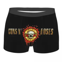 Custom Novelty Hard Rock Band Guns N Roses Boxers Shorts Panties Male Underpants Stretch Bullet Logo Briefs Underwear