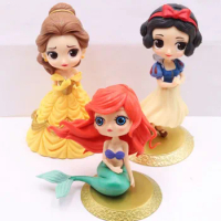 Disney Anime Princess Mermaid Belle Snow White Pvc Action Figure Model GK Toys Girls Collectible Fashion Decoration Doll Gift