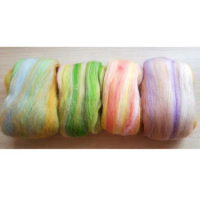 wool roving merino needle wool felting mixed color 20g/4pcs/lot