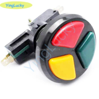 yinglucky 1 pcs 3 in 1 Arcade Button, arcade push Buttons, Integrated for Arcade games Microswitch, Machine part accessories