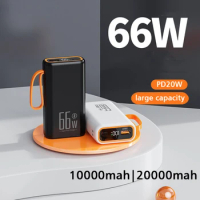 New Large Capacity 20000mAh Power Bank Powerful 66W Fast Charger External Battery Portable 10000mAh Powerbank For iPhone Xiaomi