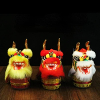 Lion Display Chinese Wind Dragon Lion Head Display Traditional Miniature Gift Ornament Lion Drum Dance Lion