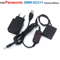 5V USB Power Cable+DMW-DCC11 BLG10 Dummy Battery+Charge For Panasonic GF5 GF6 GX80 GX85 LX100K GX7 GX9 TZ80 TZ81 ZS60 TZ85 G100