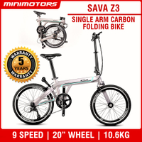 100% Genuine [Ready-Stock] ★ SAVA Z3 Single Arm Carbon Folding Bike ★ /Shimano Sora/10.6kg/9s/5 Year