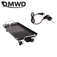 DMWD Multifunction Electric Barbecue Oven Griddle Roaster Mini BBQ Stove Heating Plate Indoor Smokeless Non-stick Grilling Pan
