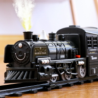 火車玩具 仿真復古蒸汽兼容托馬斯小火車模型玩具兒童套裝電動路軌道男孩 【CM4160】