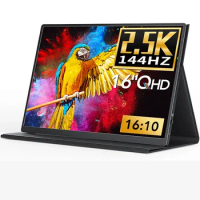 16 Inch 2.5K 144Hz Portable Monitor 2560X1600 500 Brightness 100% sRGB Display Game Screen For Laptop Mac Phone Xbox PS4 Switch