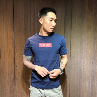 美國百分百【全新真品】BEAMS T恤 T-shirt 短袖 短T logo 日本潮流品牌 潮牌 深藍 M號 AK60