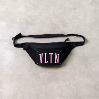 Valentino Garavani Tas VALENTINO VLTN TEXT WHITE BLACK WAIST BAG 100% ORIGINAL